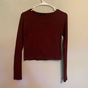 ribbed long-sleeve crop top ❤️